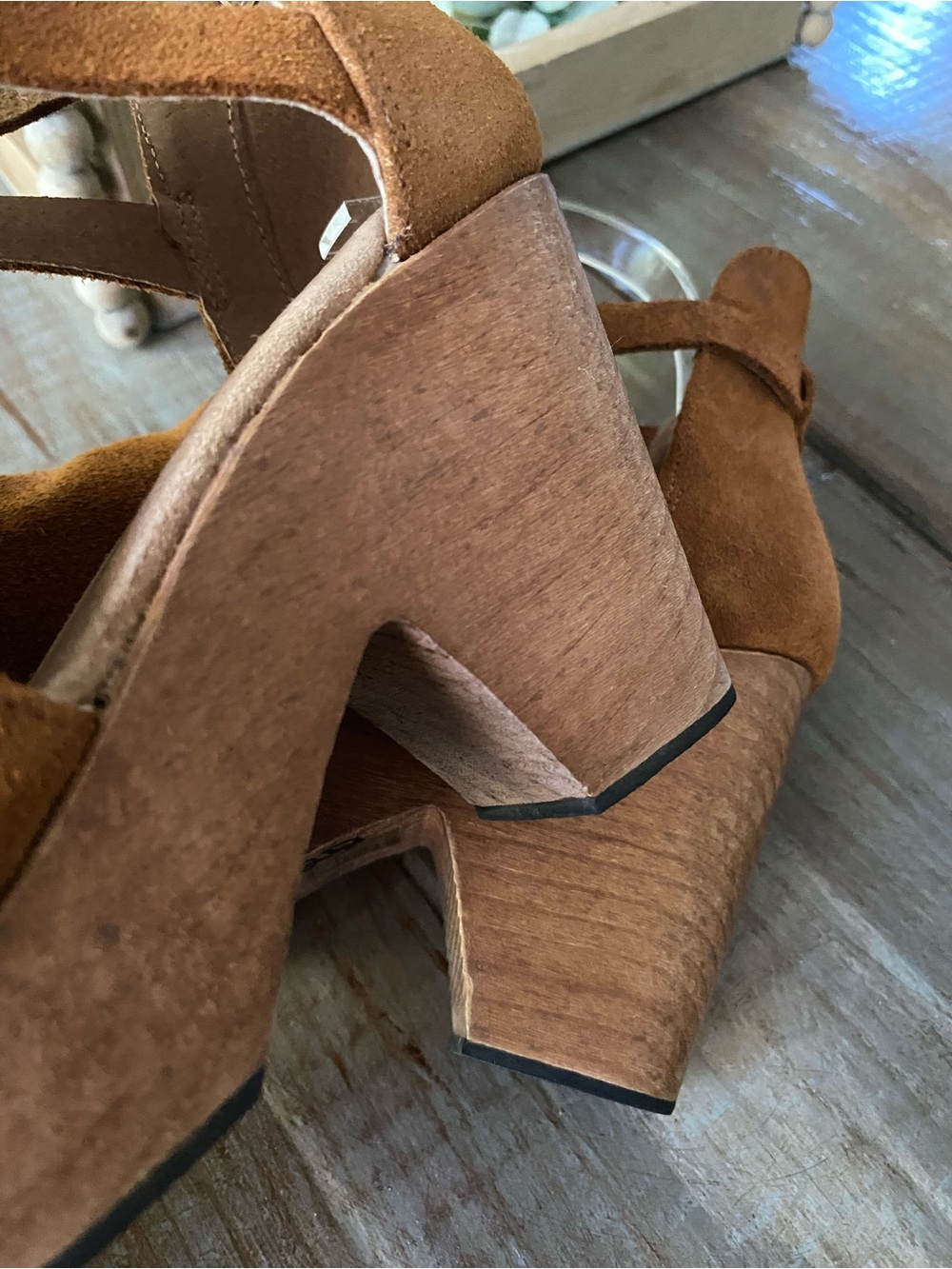 Free People Cedar Clogs Leather Wooden Platform Ankle Boots Womens 36 Tan Brown - Picture 7 of 12